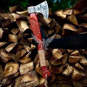 Handmade Viking King Ragnar Axe Custom Viking King Axe Replica Hand-Forged Carbon Steel Viking Axe